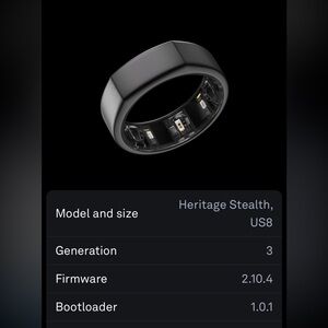 Size 7 Oura. Matte black.